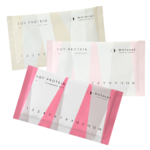 妊活プロテイン モトクルのイチゴミルク味、チョコレート味、ほうじ茶味の夫婦セットです。